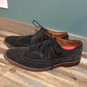 Stacy Adams Suede Wingtip Oxfords Black/Brown Sole Size 8.5
